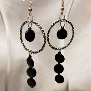 No23 Handmade earrings with acrylic beads and 1 1/4 inches rings